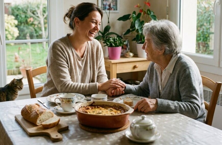 Femme âgée avec une auxiliaire de vie