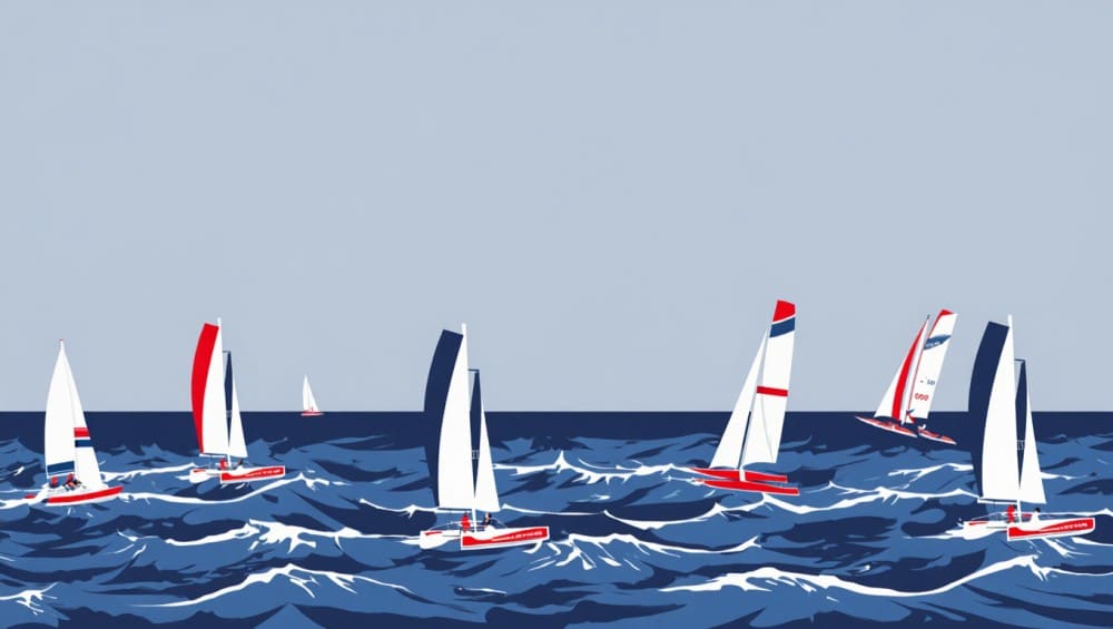 Vue de catamarans sur la mer