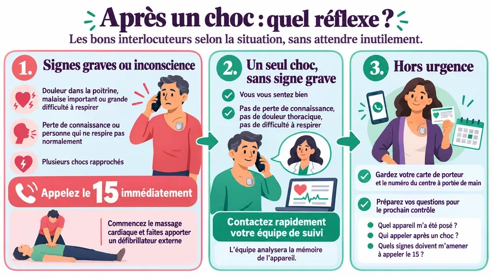 Après un choc : quel réflexe ?. Les bons interlocuteurs selon la situation, sans attendre inutilement