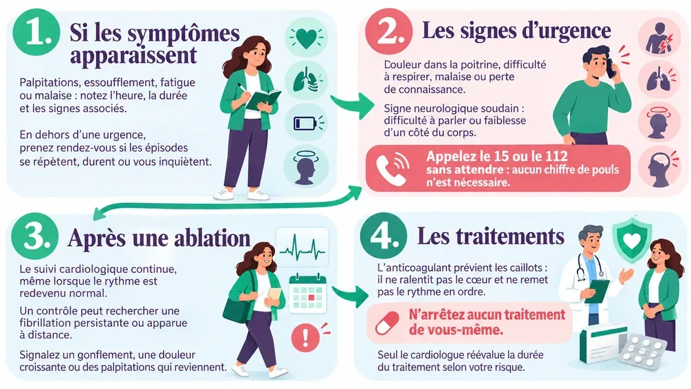 Après le traitement, le suivi continue : reconnaître l’urgence, organiser le contrôle et ne jamais modifier seul son traitement