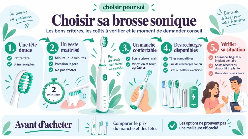 Choisir sa brosse sonique : les bons critères, les coûts à vérifier et le moment de demander conseil