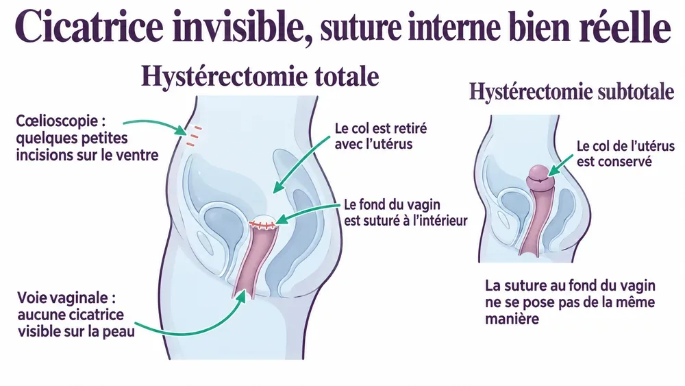 Cicatrice invisible, suture interne bien réelle : la peau peut sembler guérie alors que le fond du vagin cicatrise encore